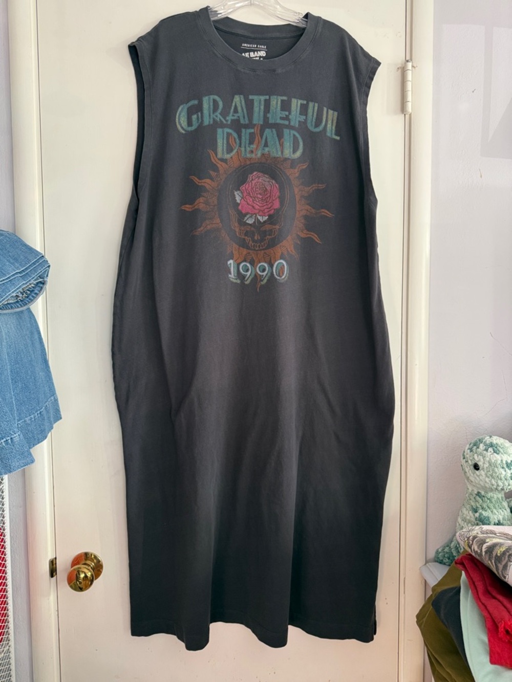American Eagle Outfitters Black Grateful Dead Graphic Maxi Dress